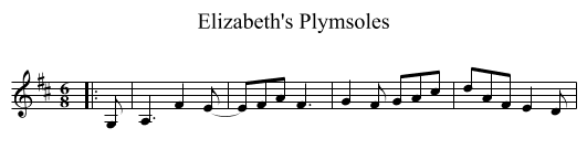 Elizabeth's Plymsoles - staff notation