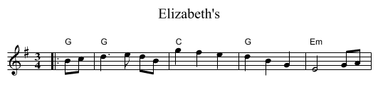 Elizabeth's - staff notation