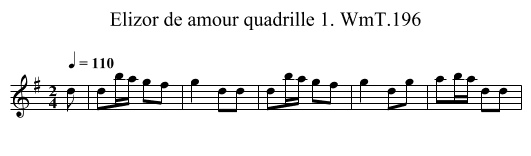 Elizor de amour quadrille 1. WmT.196 - staff notation