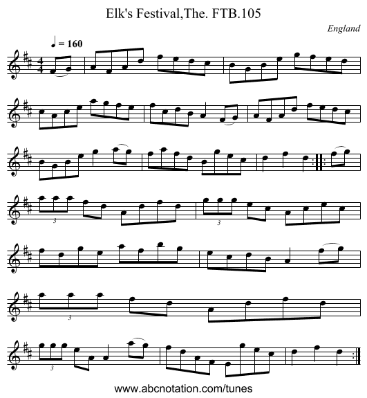 Elk's Festival,The. FTB.105 - staff notation
