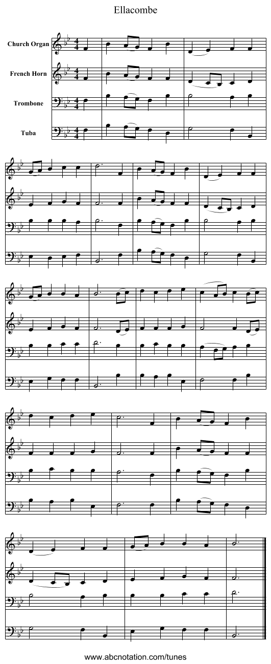Ellacombe - staff notation