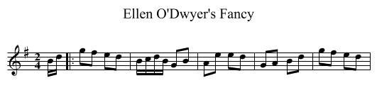 Ellen O'Dwyer's Fancy - staff notation