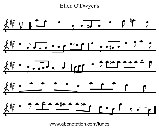 Ellen O'Dwyer's - staff notation