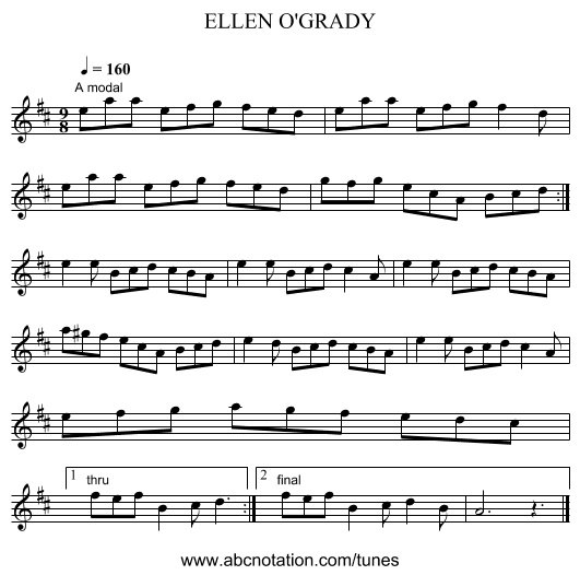 ELLEN O'GRADY - staff notation