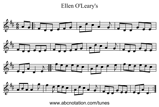 Ellen O'Leary's - staff notation