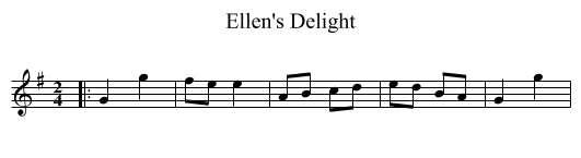 Ellen's Delight - staff notation