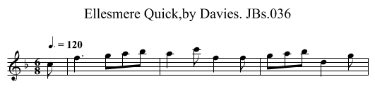 Ellesmere Quick,by Davies. JBs.036 - staff notation