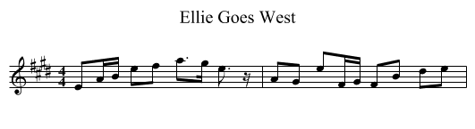 Ellie Goes West - staff notation