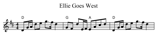 Ellie Goes West - staff notation