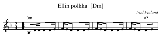 Ellin polkka  [Dm] - staff notation