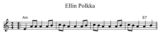 Ellin Polkka - staff notation