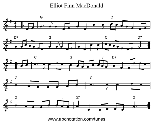 Elliot Finn MacDonald - staff notation