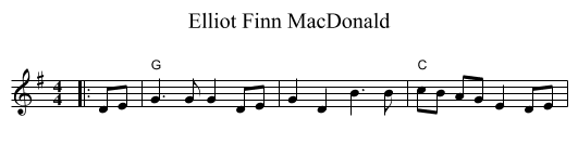 Elliot Finn MacDonald - staff notation