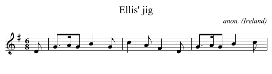 Ellis' jig - staff notation