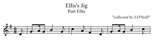 Ellis's Jig - staff notation