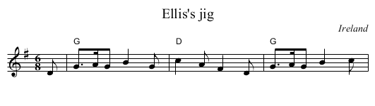 Ellis's jig - staff notation