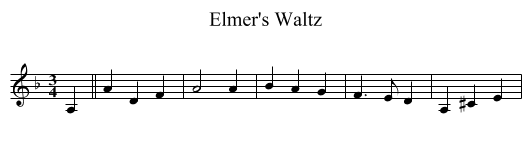 Elmer's Waltz - staff notation