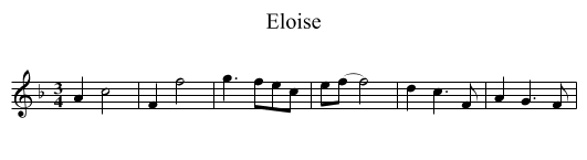 Eloise - staff notation