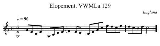 Elopement. VWMLa.129 - staff notation