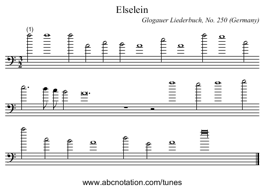 Elselein - staff notation