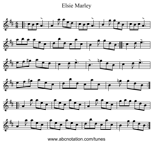 Elsie Marley - staff notation