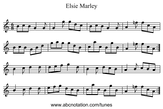 Elsie Marley - staff notation