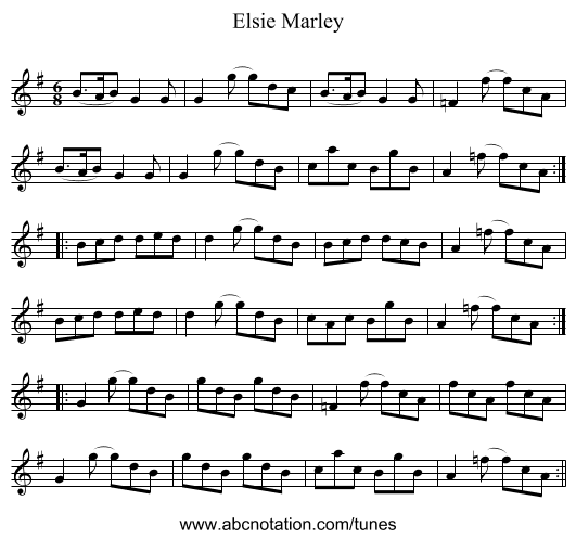 Elsie Marley - staff notation