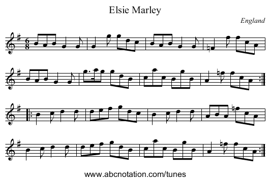 Elsie Marley - staff notation