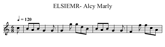 ELSIEMR- Alcy Marly - staff notation