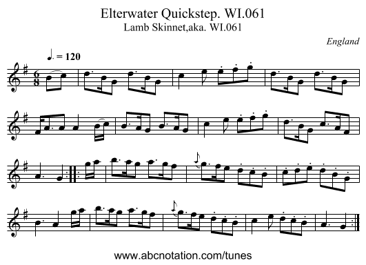 Elterwater Quickstep. WI.061 - staff notation