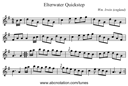 Elterwater Quickstep - staff notation