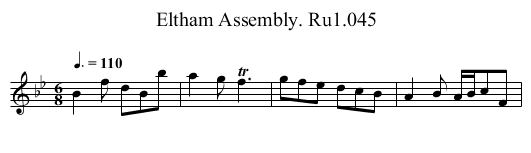 Eltham Assembly. Ru1.045 - staff notation