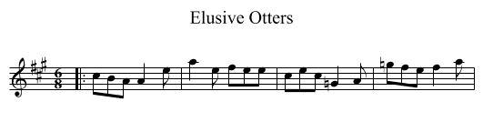 Elusive Otters - staff notation