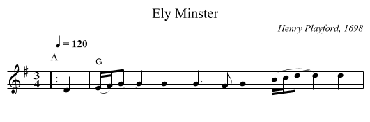 Ely Minster - staff notation