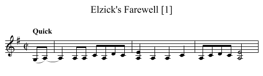 Elzick's Farewell [1] - staff notation