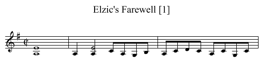 Elzic's Farewell [1] - staff notation