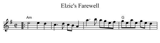 Elzic's Farewell - staff notation