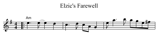 Elzic's Farewell - staff notation
