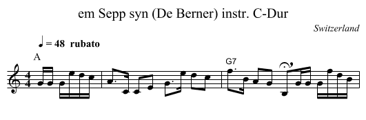 em Sepp syn (De Berner) instr. C-Dur - staff notation