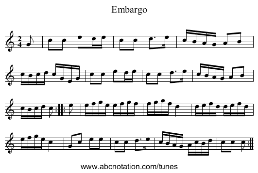 Embargo - staff notation
