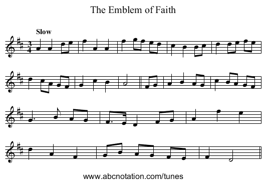 Emblem of Faith, The - staff notation