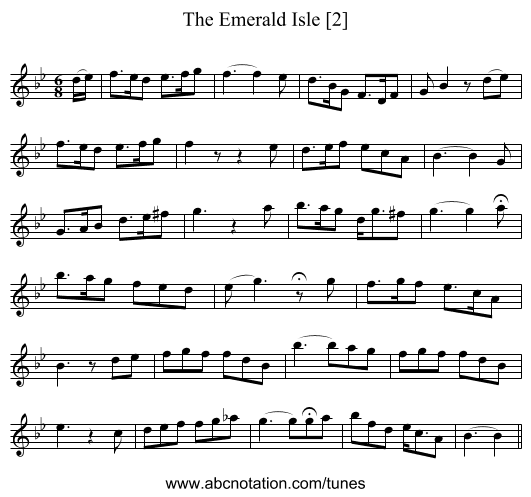 Emerald Isle [2], The - staff notation