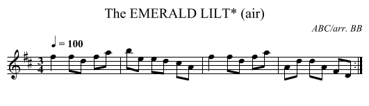 EMERALD LILT* (air), The - staff notation