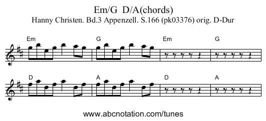 Em/G  D/A(chords) - staff notation