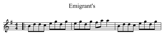 Emigrant's - staff notation