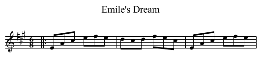 Emile's Dream - staff notation