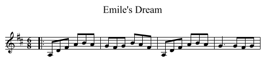 Emile's Dream - staff notation