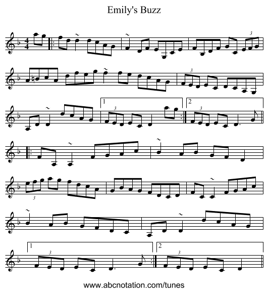 Emily's Buzz - staff notation