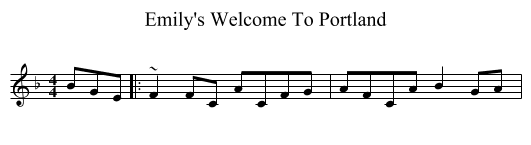 Emily's Welcome To Portland - staff notation