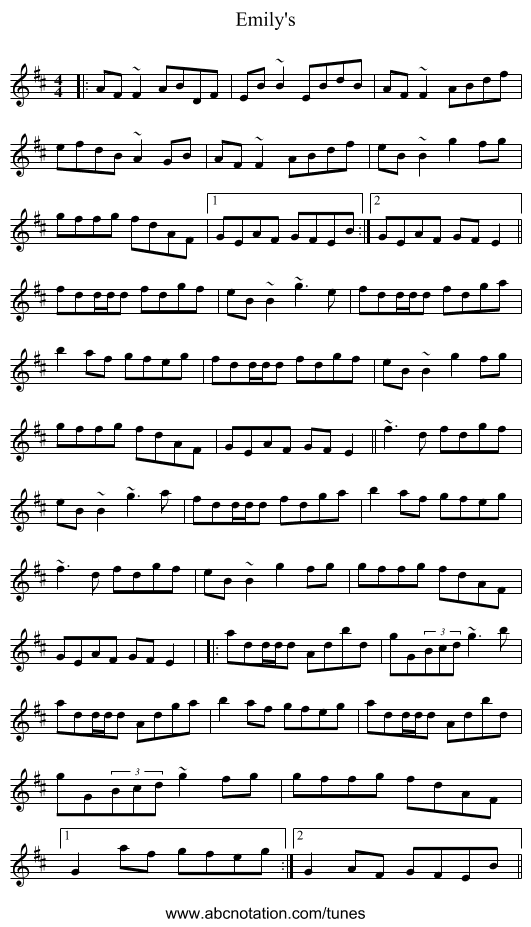 Emily's - staff notation